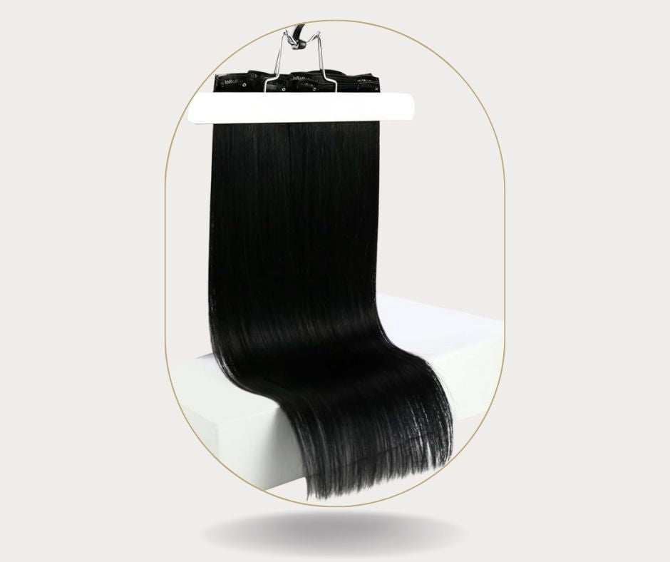 توصيلات شعر كليبسات مخفية طبيعية، invisible clip in hair extensions natural look